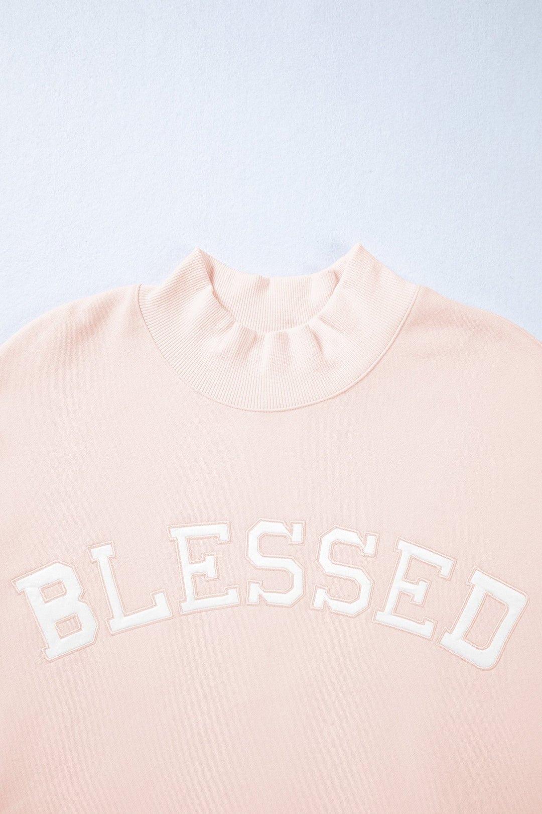 Blessed Embroidered Mock Sweatshirt