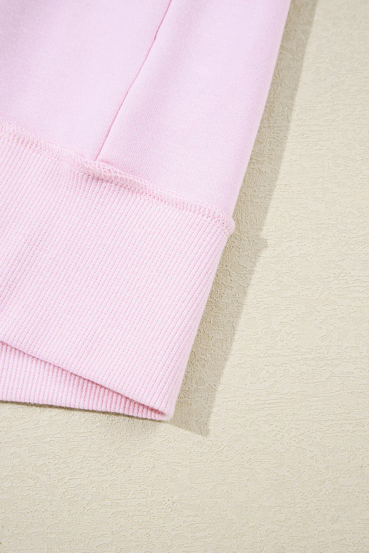 Khloe Patchwork Loose Henley Sweatshirt