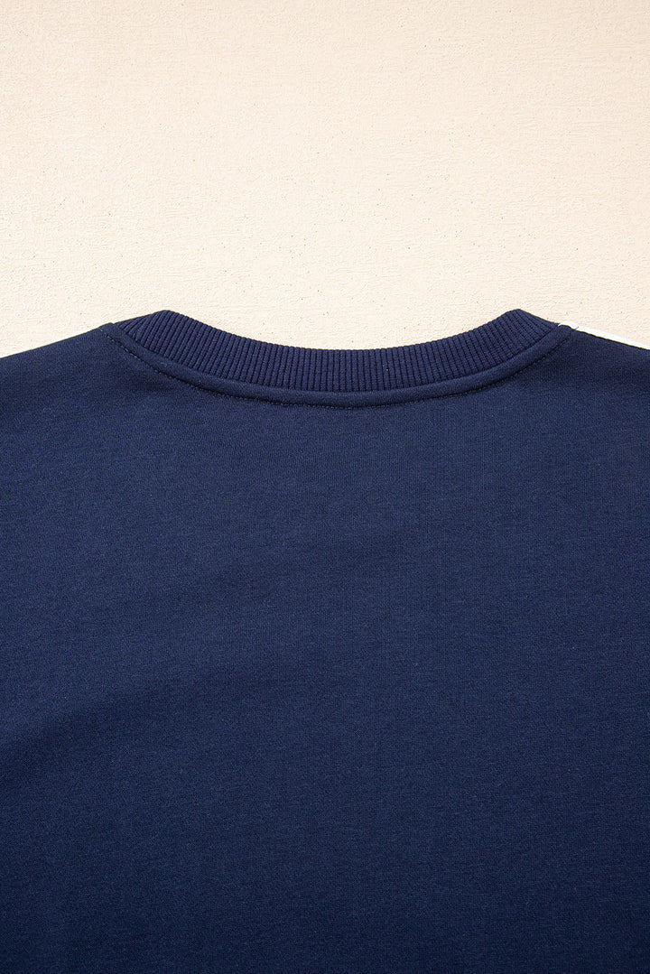 Hana Striped Detail Crewneck Pullover