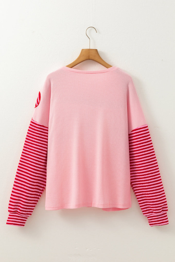 Emi Striped Sleeve Textured Top