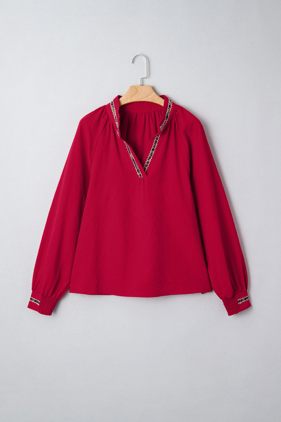 Eve Jacquard Print Textured Blouse