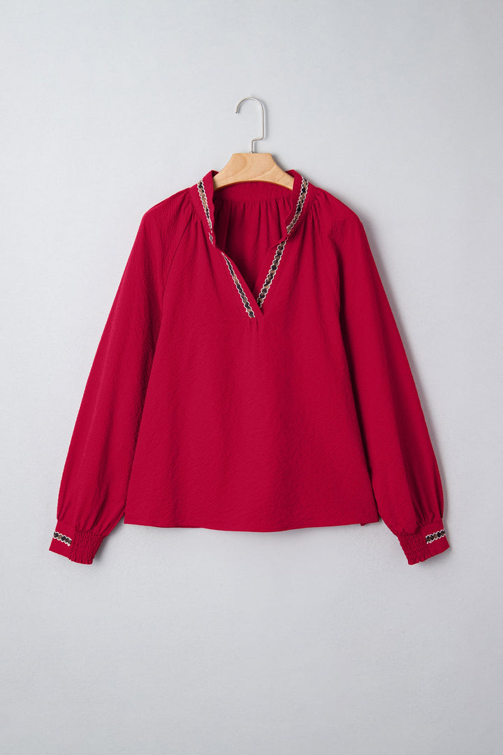 Eve Jacquard Print Textured Blouse