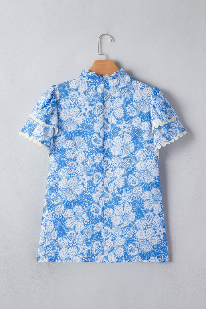 Kataleya Trim Short Sleeve Blouse