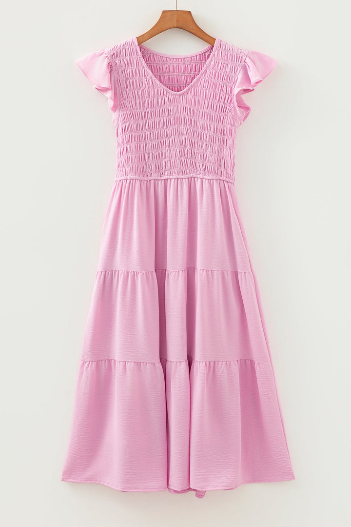 Treasure Flare Tiered Midi Dress