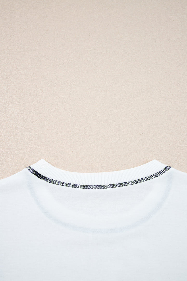 Clare Contrast Stitching Oversize Sweatshirt