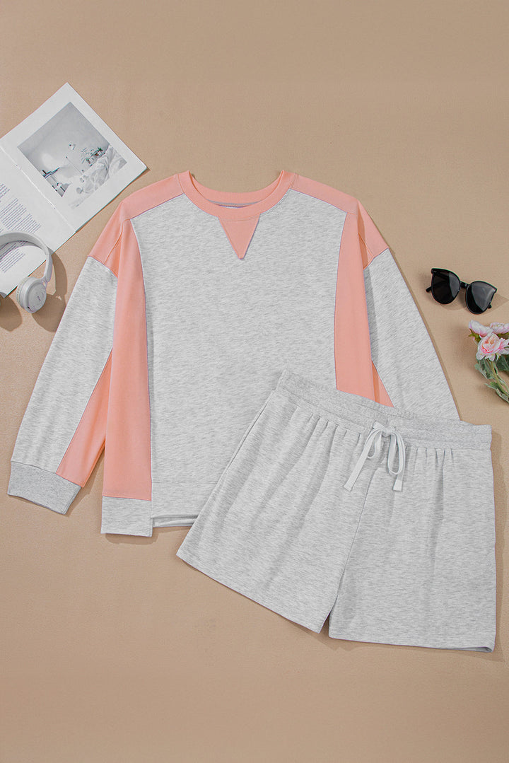 Lilliana Colorblock Pullover Casual PLUS Shorts