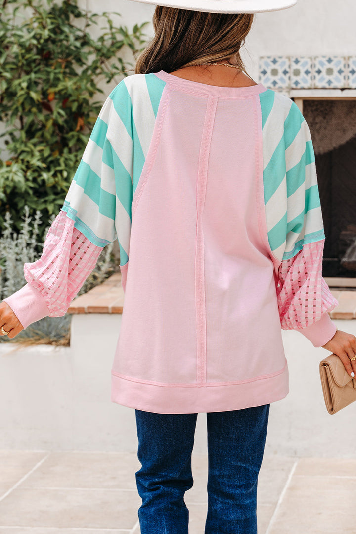 Vanessa Patchwork Raglan Pullover Top