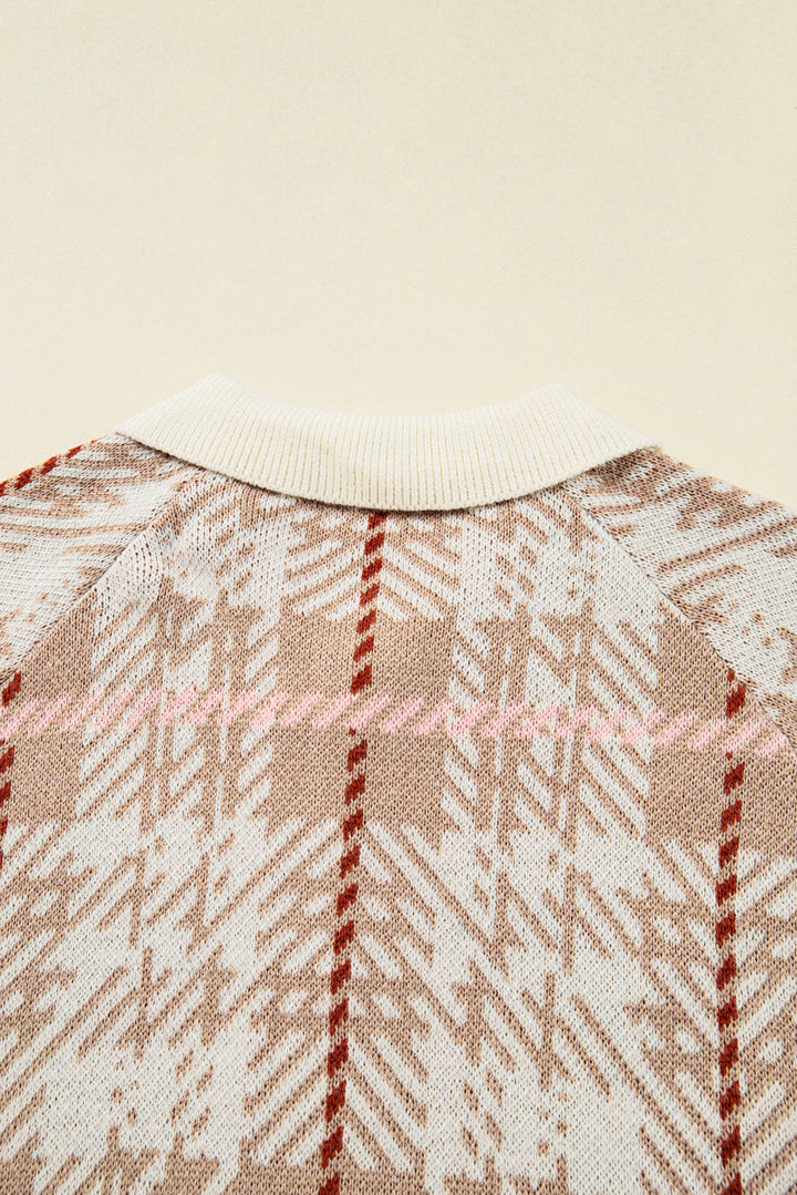 Navy Trim Front Cardigan PLUS Sweater