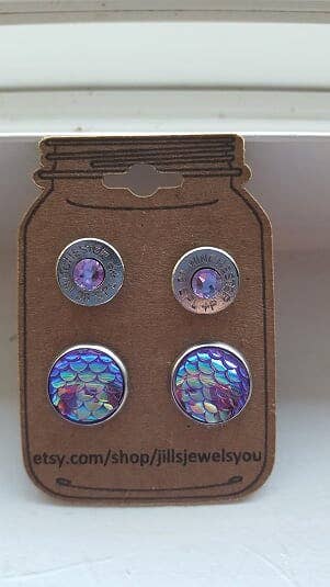 Purple Mermaid 38 Special Bullet Earring