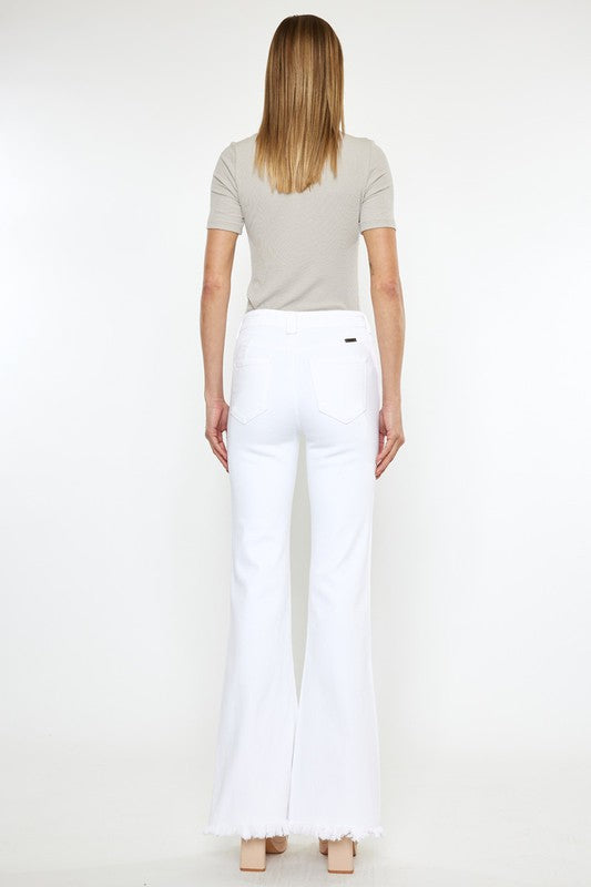 Wilma High Rise White Flare Jeans