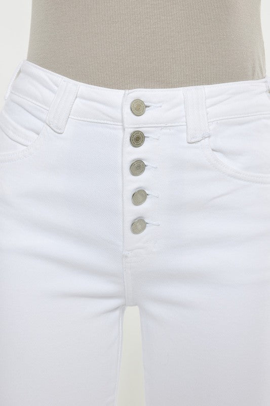 Wilma High Rise White Flare Jeans