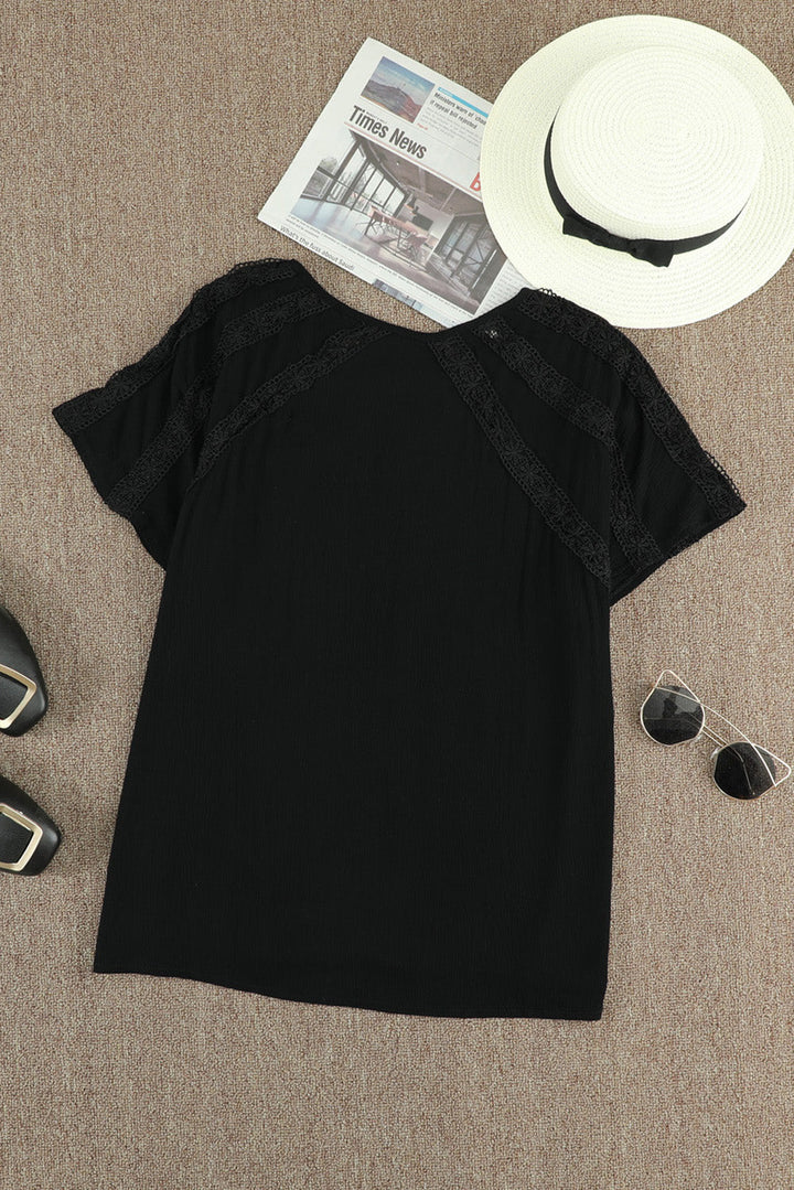 Milan Eyelet Short Sleeves Top