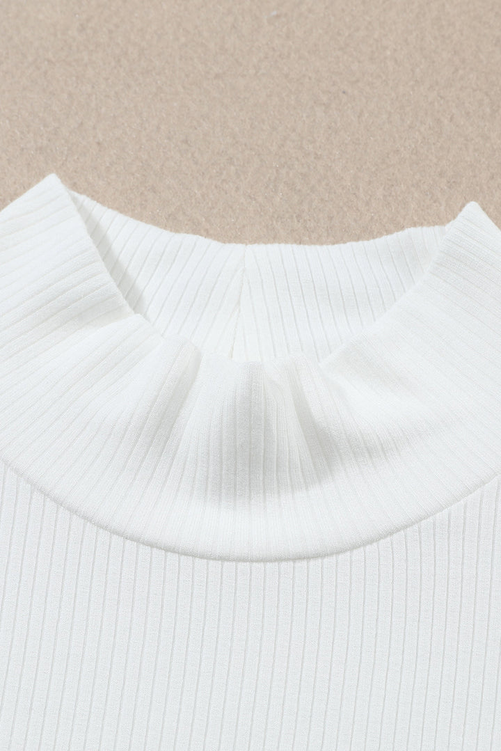 Adelyn Ribbed Knit High Long Sleeve Top