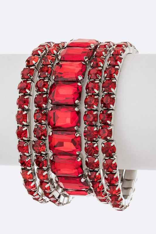Mix Stone Stretch Bracelet Set
