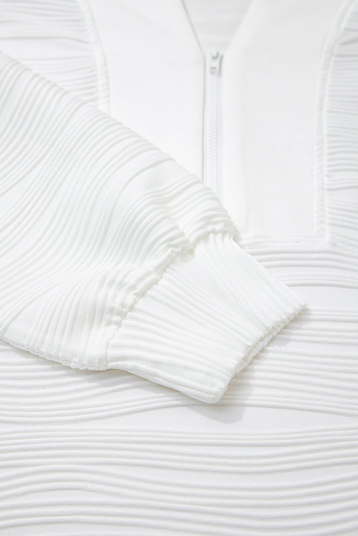 Nyomi Color Textured Zip Pullover