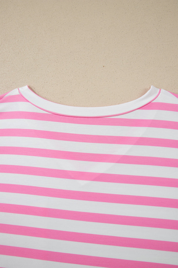 Ivanna Stripe Colorblock Patched PLUS Tee