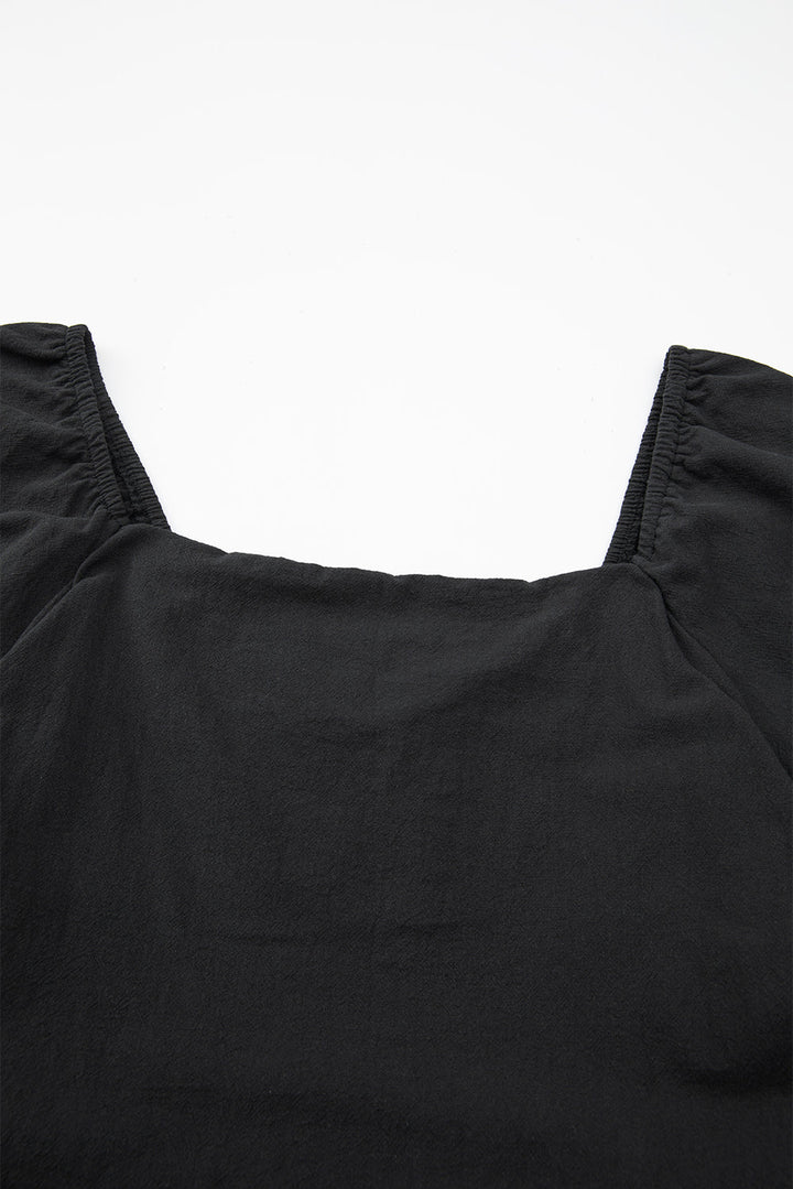 Malaysia Ruched Puff Sleeve Romper