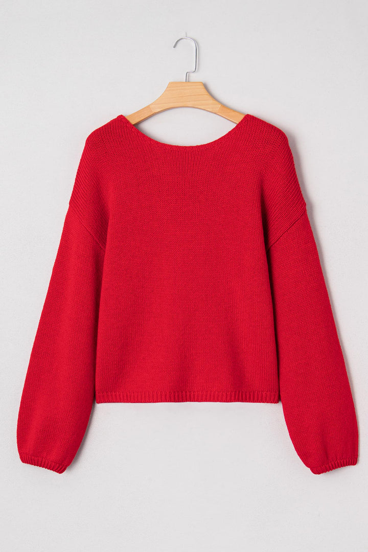 Addison Backless Bubble Sleeve Sweater