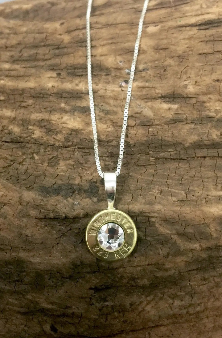 223 Sterling Silver Dainty Bullet Head Necklace