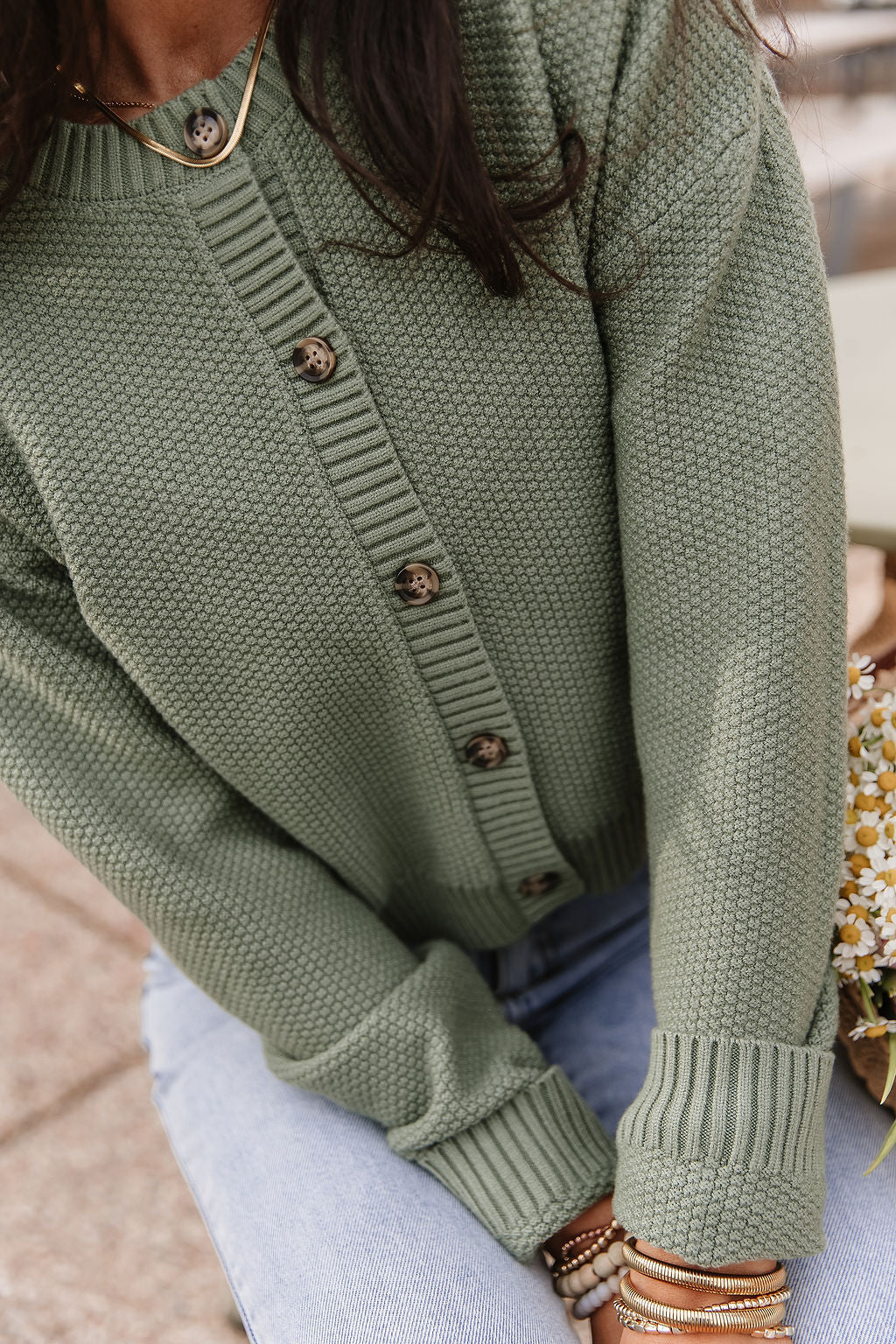 Cloud Knit Cardigan - Fern