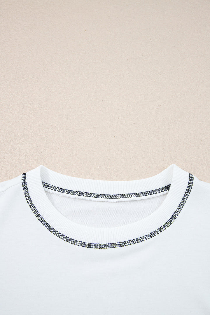Clare Contrast Stitching Oversize Sweatshirt