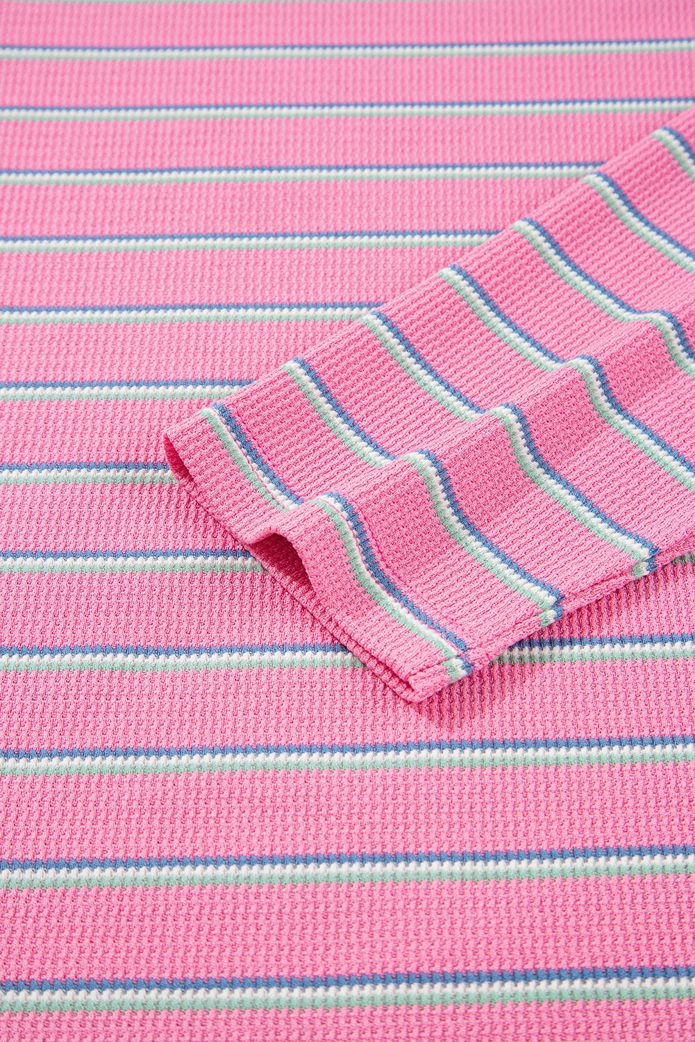 Giana Stripe Textured Knit Long Sleeve Top