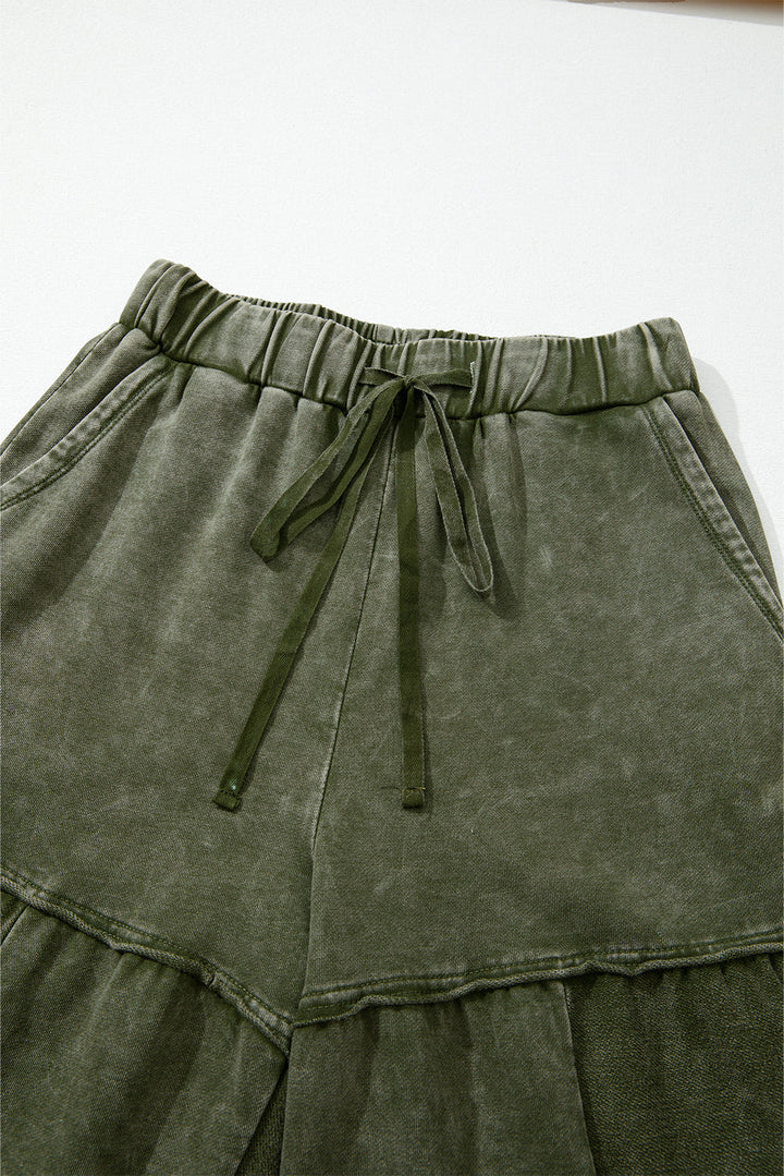 Paisley Leg Patchwork Drawstring Pants