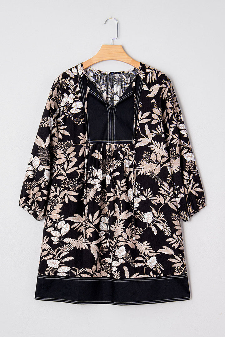 Zaria Print Loose Mini Dress