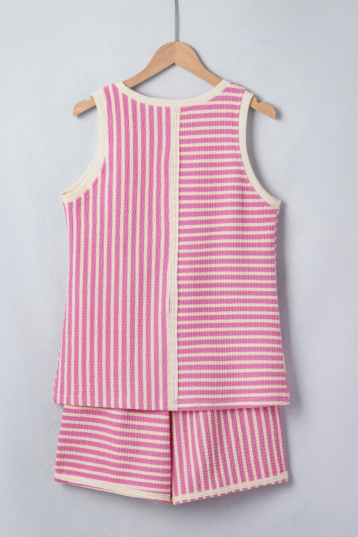 Nala Contrast Trim Casual Tank Set