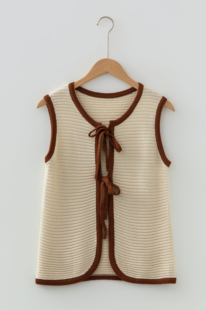 Aaliyah Trim Ties Front Sweater