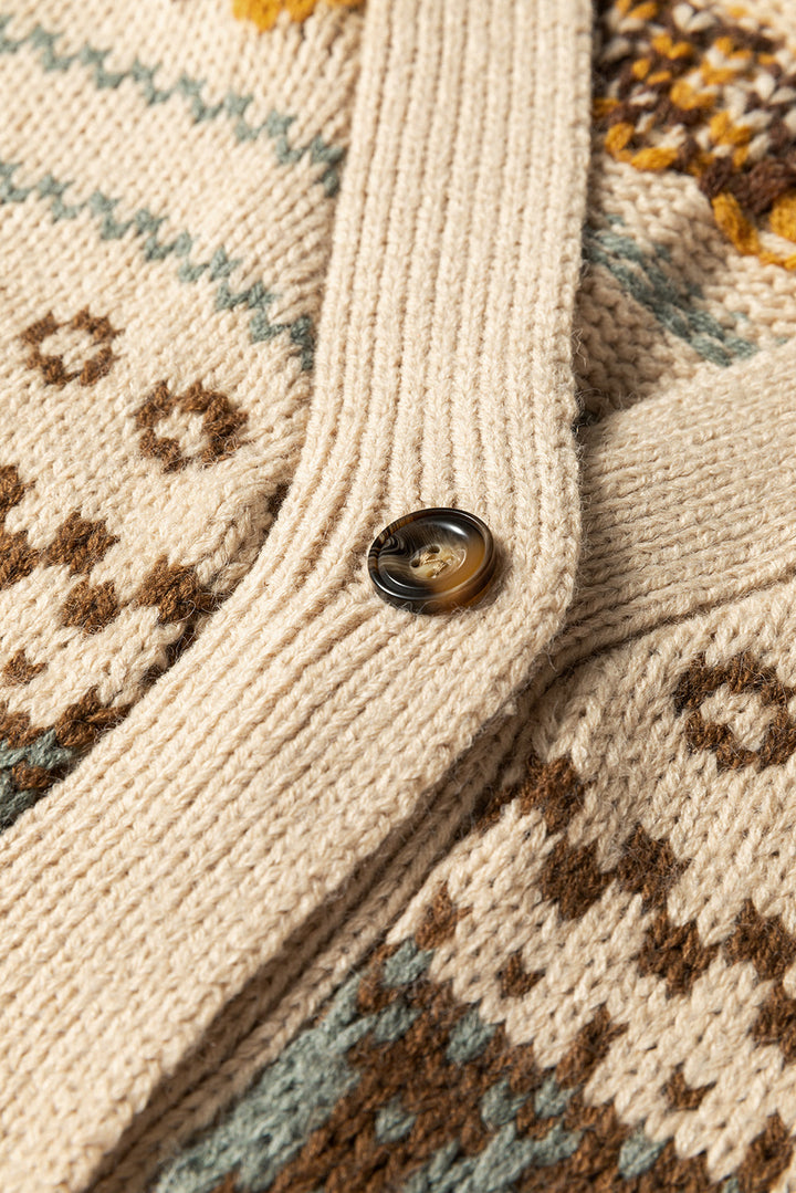 Hana Pattern Knitted Cardigan Sweater