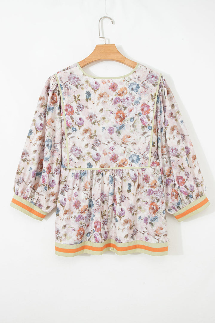 Andi Striped Detail Babydoll PLUS Blouse