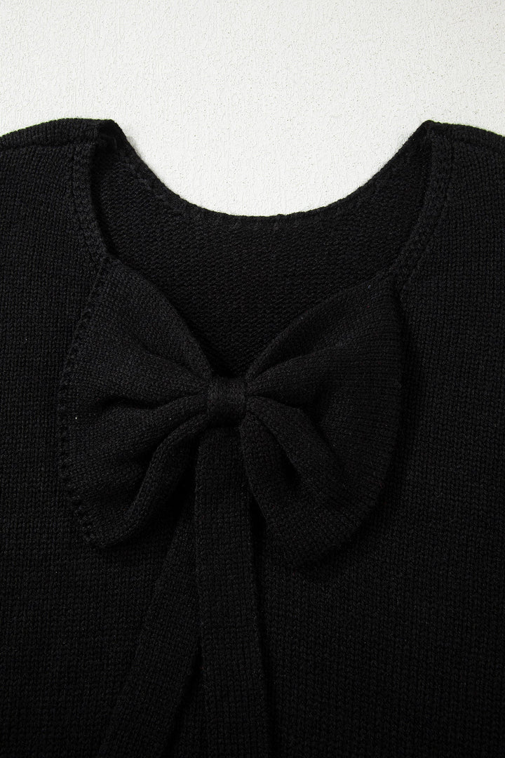 Faye Backless Bubble Sleeve Sweater