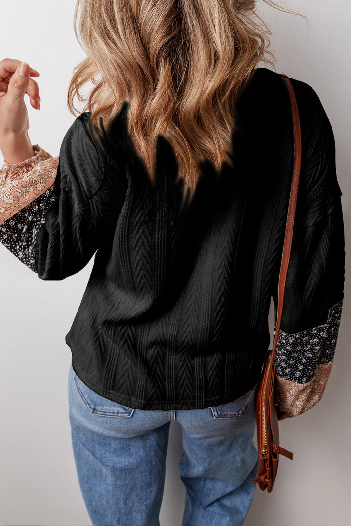 Poppy Textured Knit Drawstring Blouse