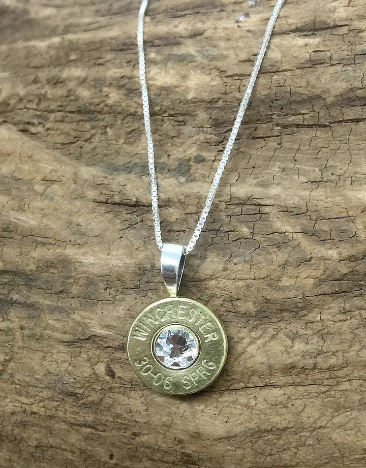 30-06 Sterling Silver Bullet Head Necklace