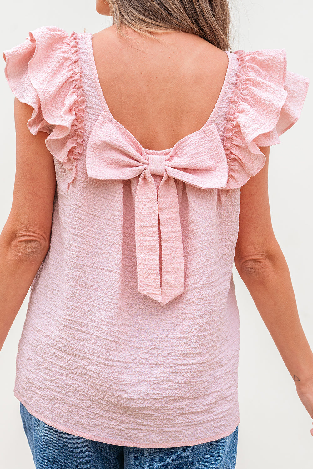 Katelyn Textured Bow Knot Blouse