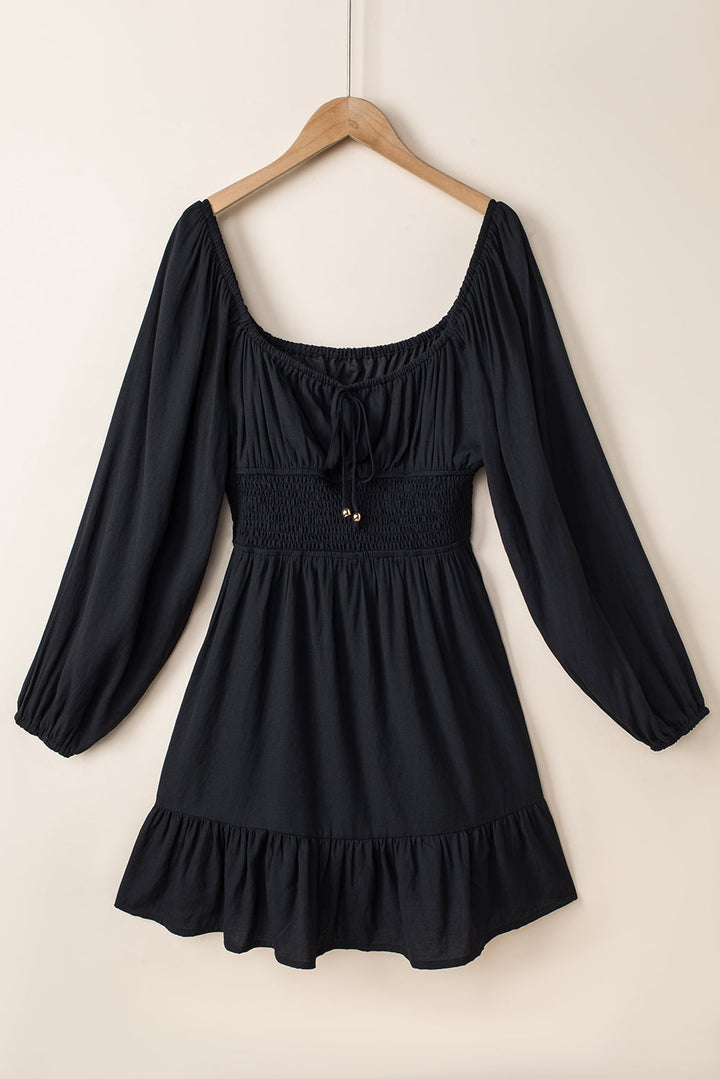 Tatum Drawstring Ruffle Mini Dress