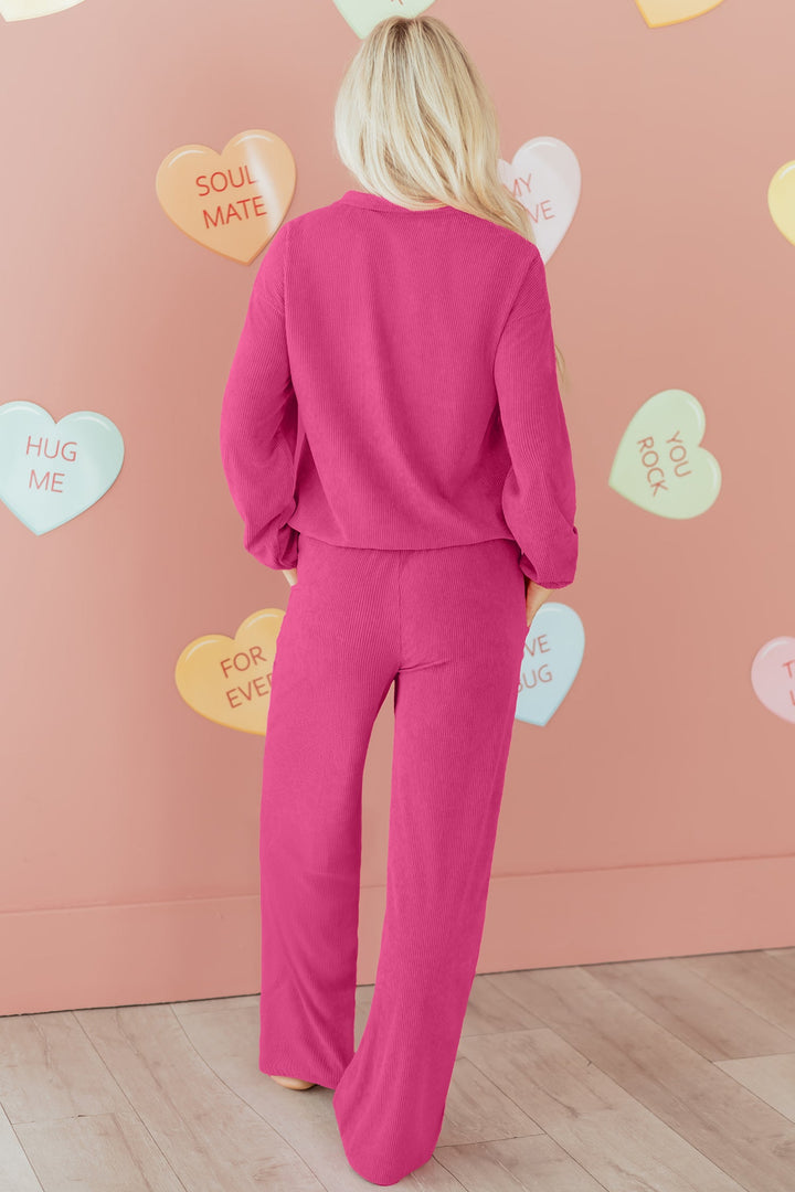 Danna Half Pullover Drawstring Pants Set