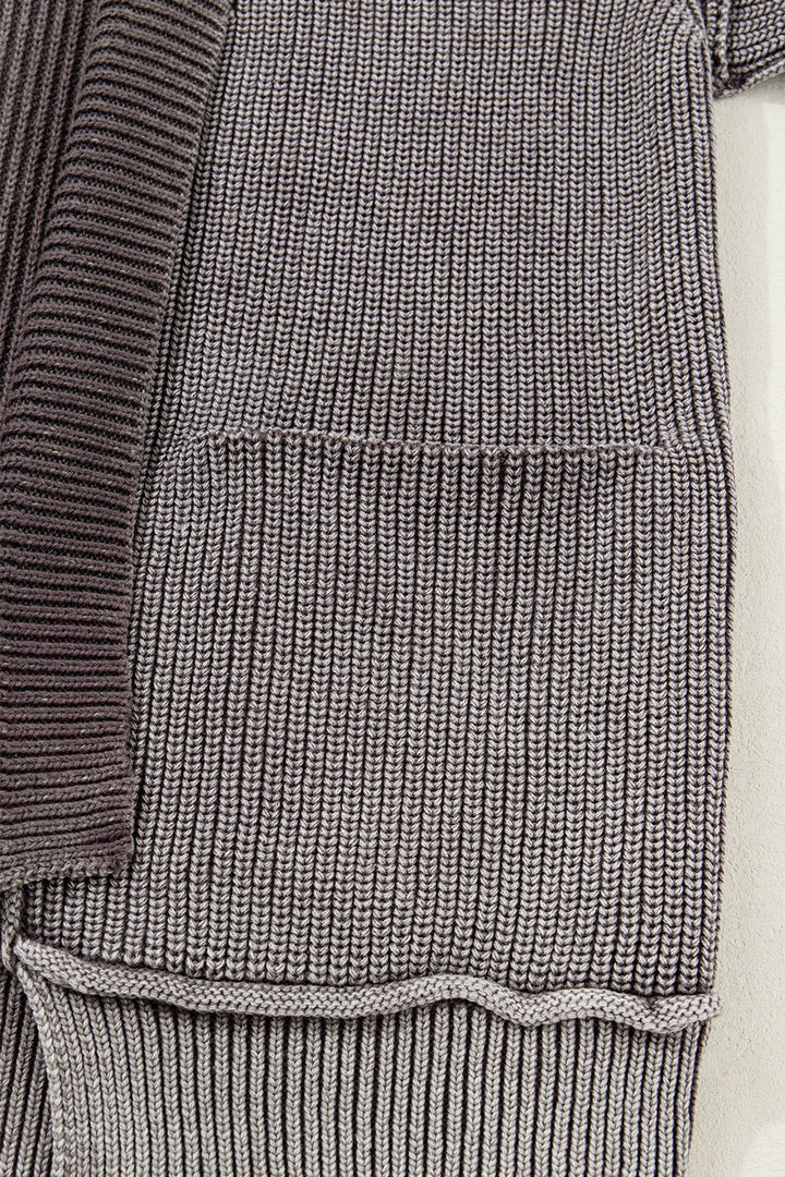 Sunny Patchwork Knit Open Sweater