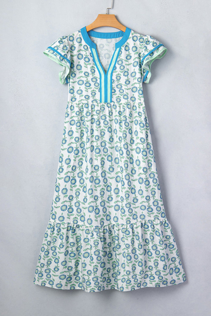 Clementine Flutter Sleeve Long Dress