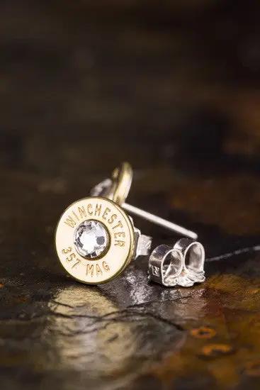 357 Mag Bullet Head Stud Earrings