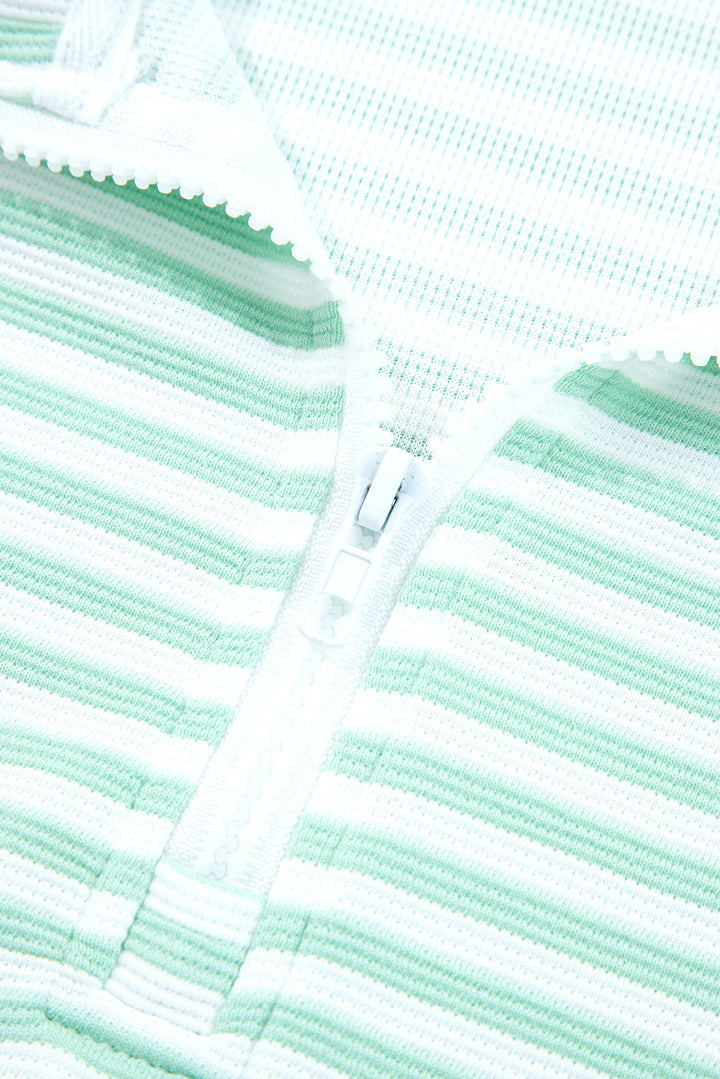 Reign Zip Collar Pullover Long Sleeve Top