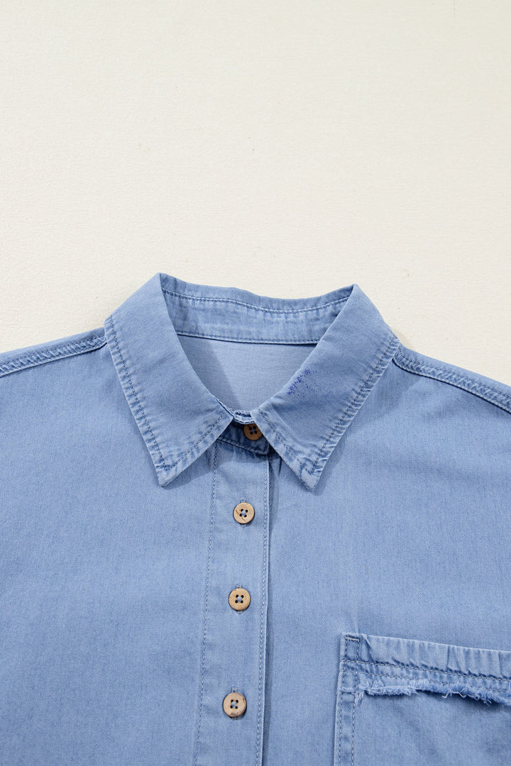 Londyn Bracelet Sleeve Chambray Shirt