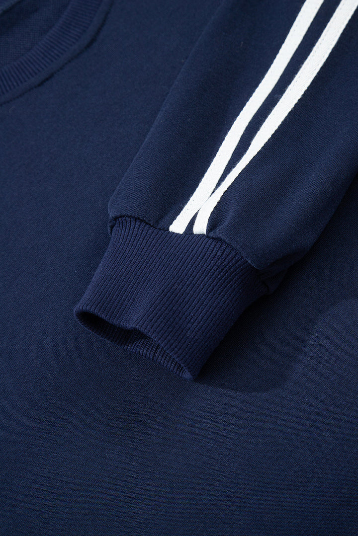 Hana Striped Detail Crewneck Pullover