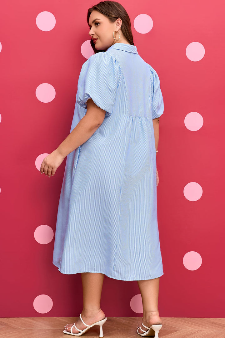 Julieta Detail Collar Midi PLUS Dress