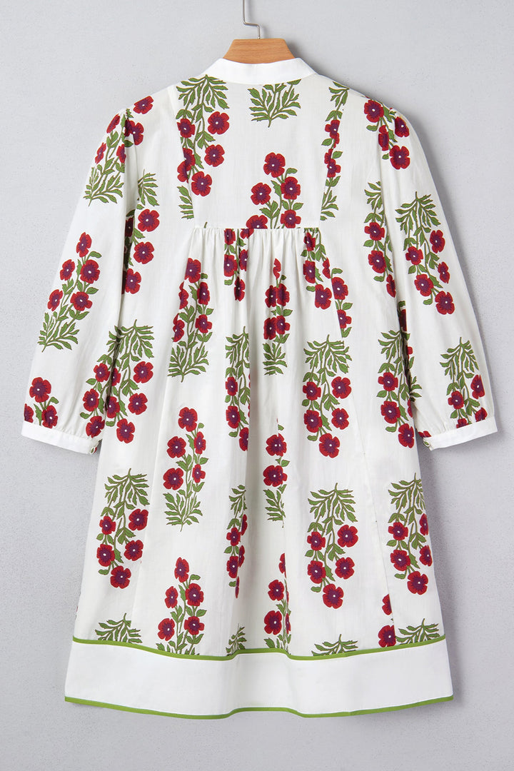 Halo Sleeve Loose Floral Dress