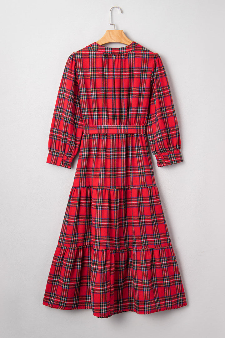 Della Ruffle Hem Long Dress