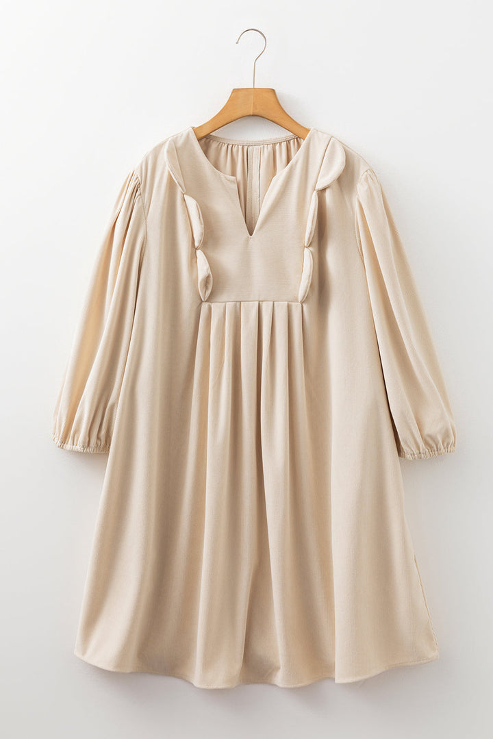 Mila Scallop Detail Mini PLUS Dress