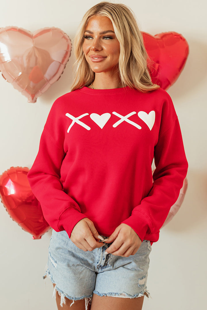 Clementine Print Valentines Heart Sweatshirt