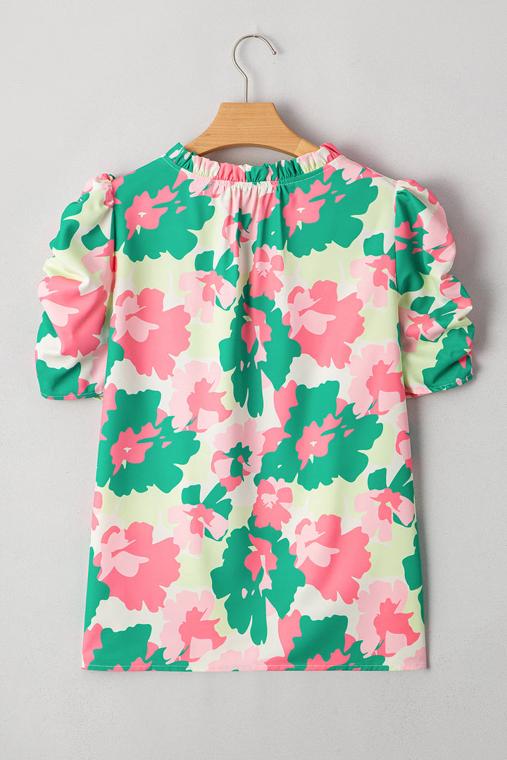 Jolene Ruched Short Sleeve Blouse